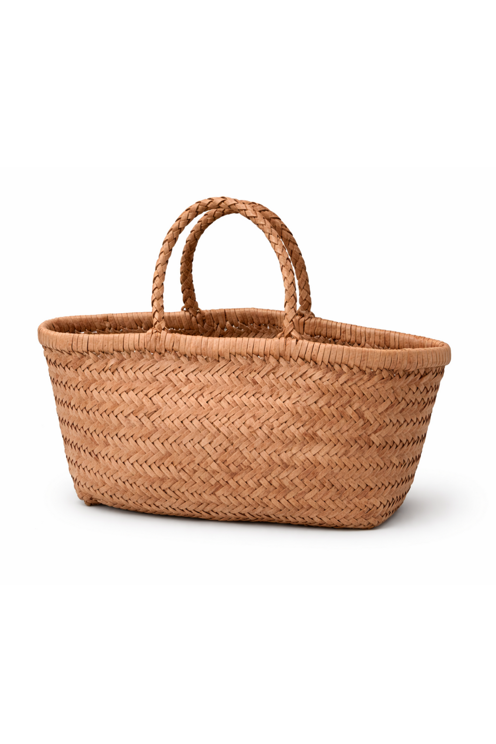 LEATHER BASKET LONG NATURAL S