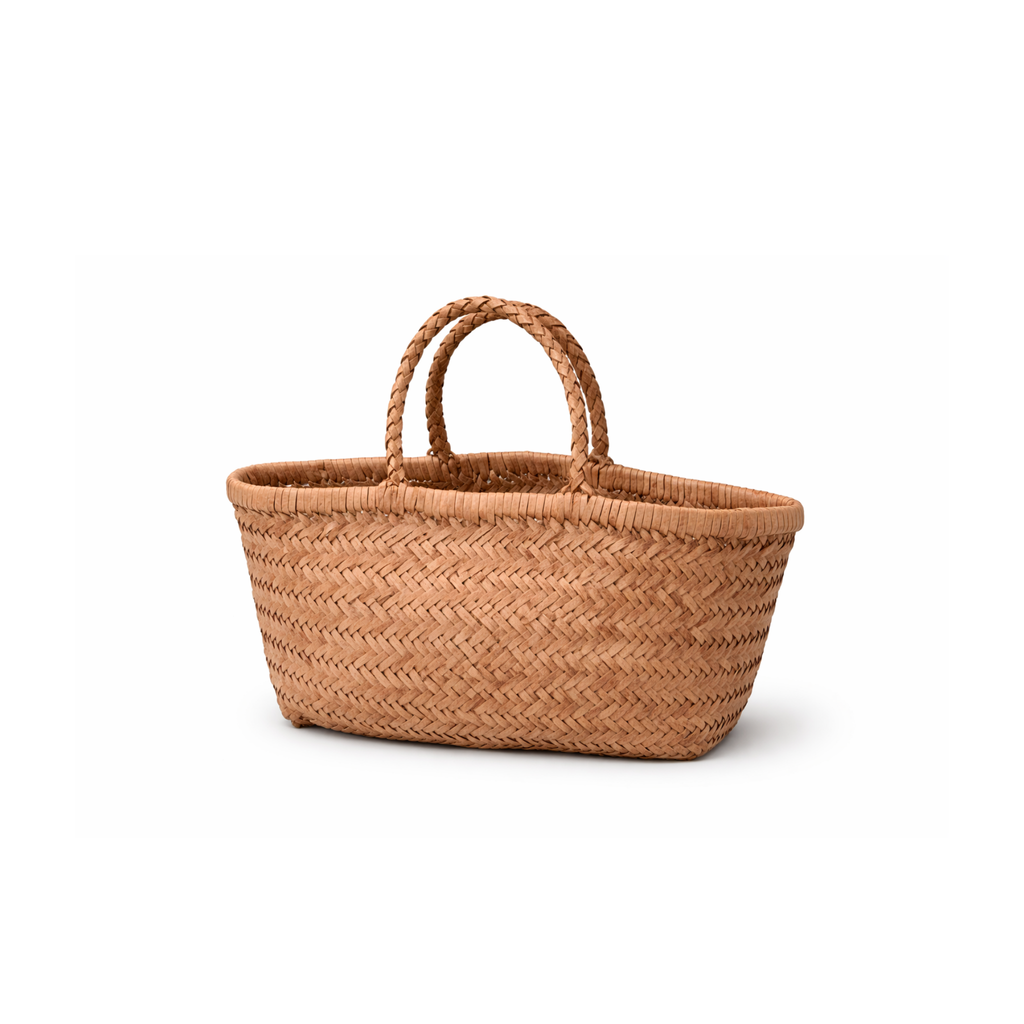LEATHER BASKET LONG NATURAL S