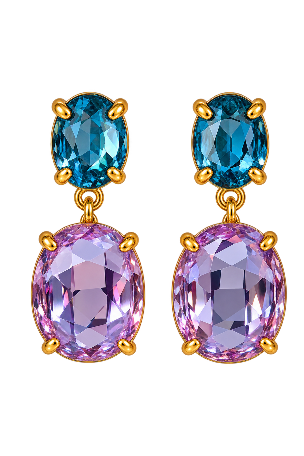 BOUCLES D’OREILLES GEMMA — BLEU & LILAS