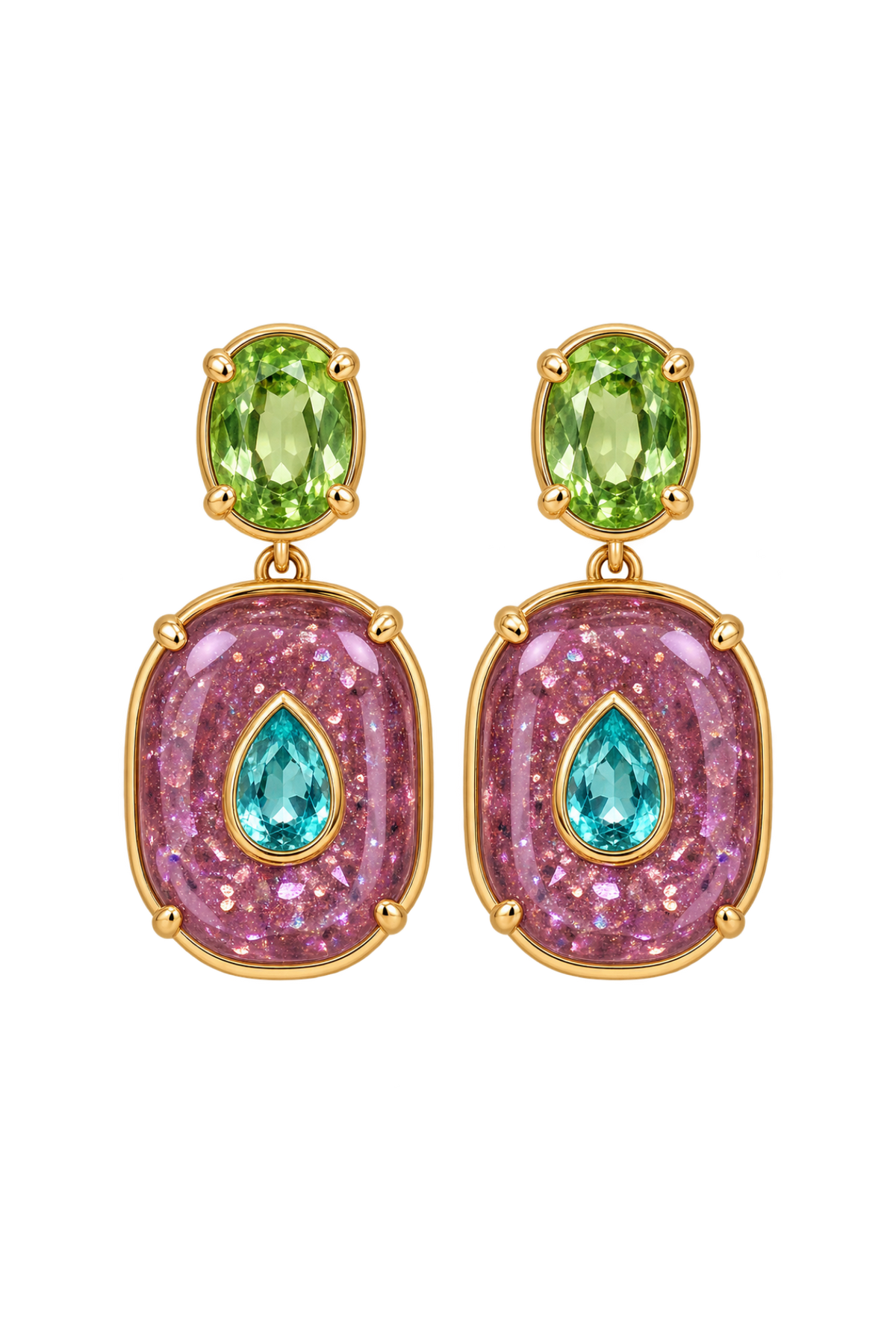 BOUCLES D’OREILLES GEMMA — ROSE & VERT