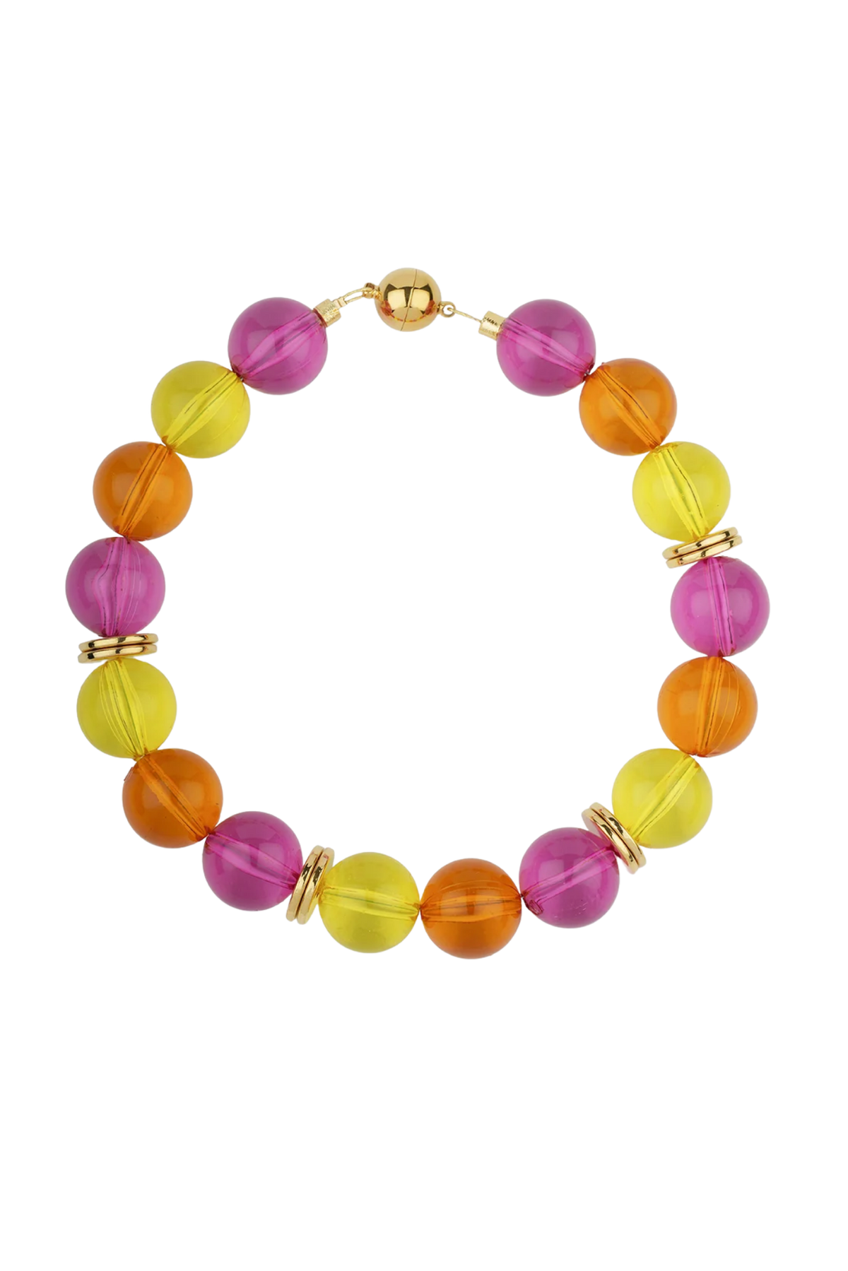 COLLIER TUTTI PLEXI ROSE JAUNE ORANGE - HYPSO PARIS