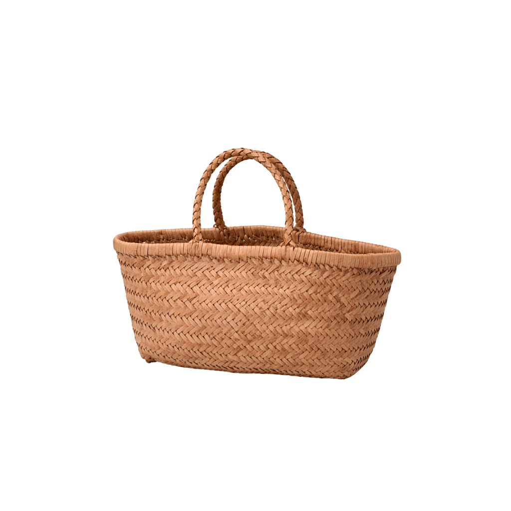 LEATHER BASKET LONG NATURAL S