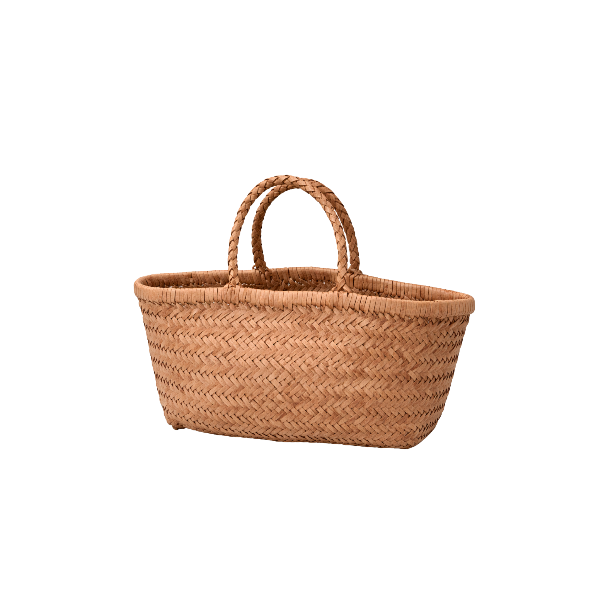 LEATHER BASKET LONG NATURAL S